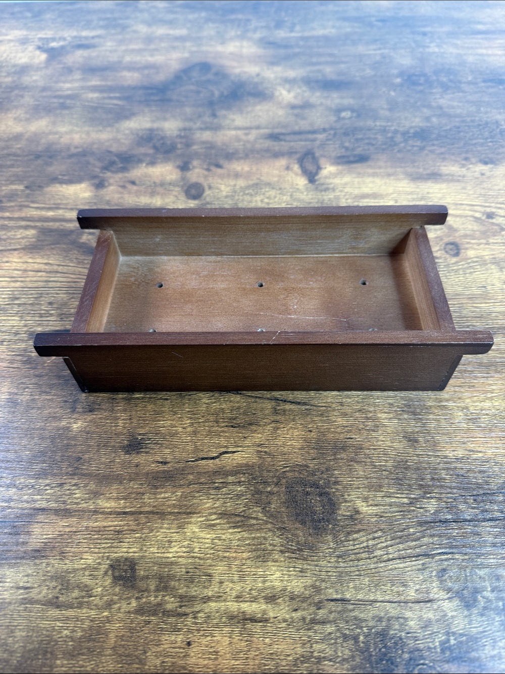 Wooden Bathroom Vanity Teak Drawer Organizer Tray - Brown